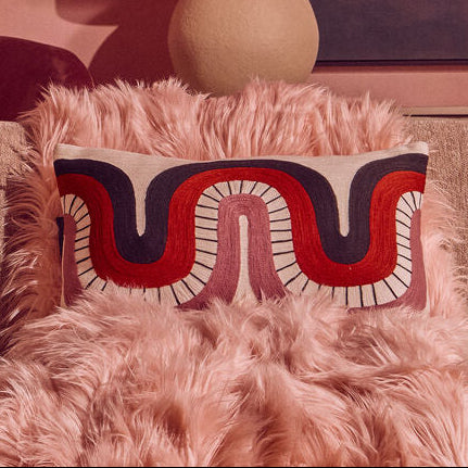 Bosie Ozella Curve Pattern Rectangular Cushion