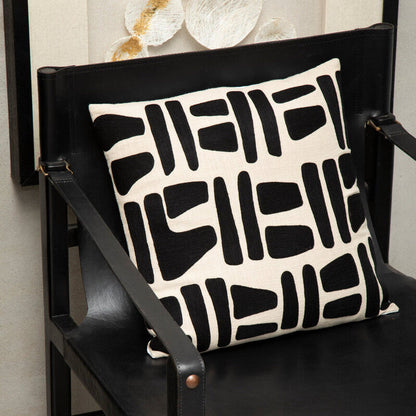 Bosie Ozella Natural And Black Square Cushion