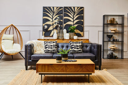 Bosie Ozella Natural And Black Square Cushion