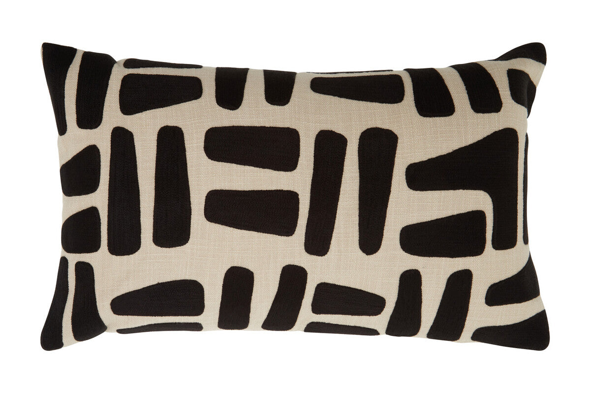 Bosie Ozella Natural And Black Rectangular Cushion