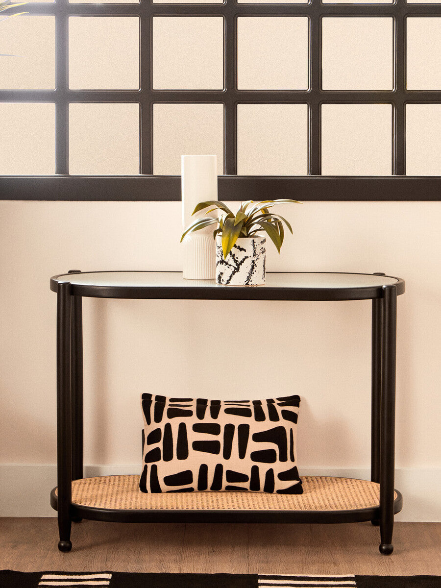 Bosie Ozella Natural And Black Rectangular Cushion