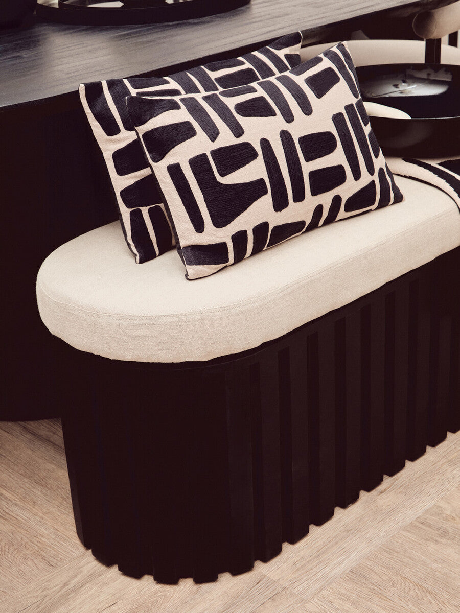 Bosie Ozella Natural And Black Rectangular Cushion