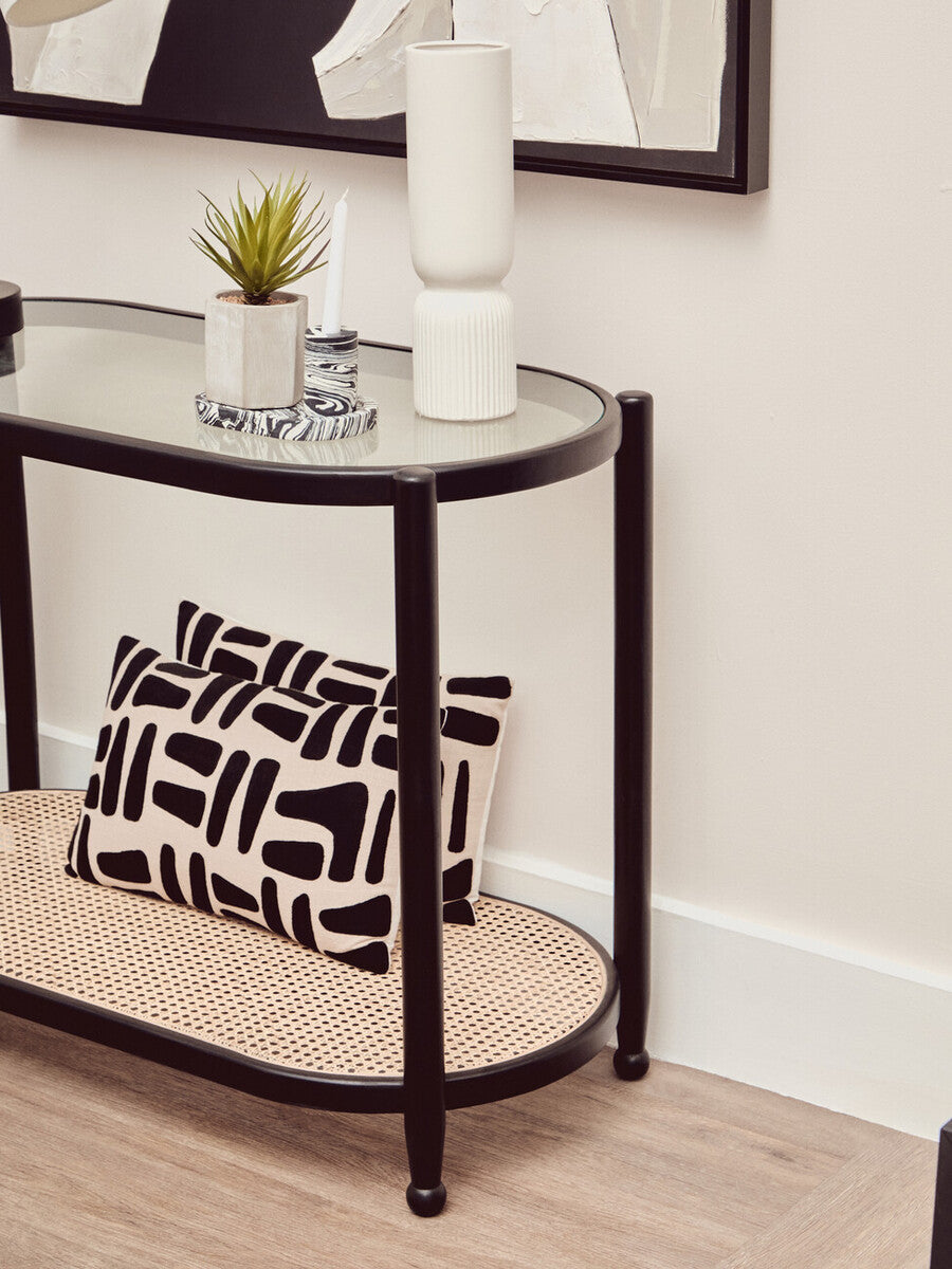 Bosie Ozella Natural And Black Rectangular Cushion