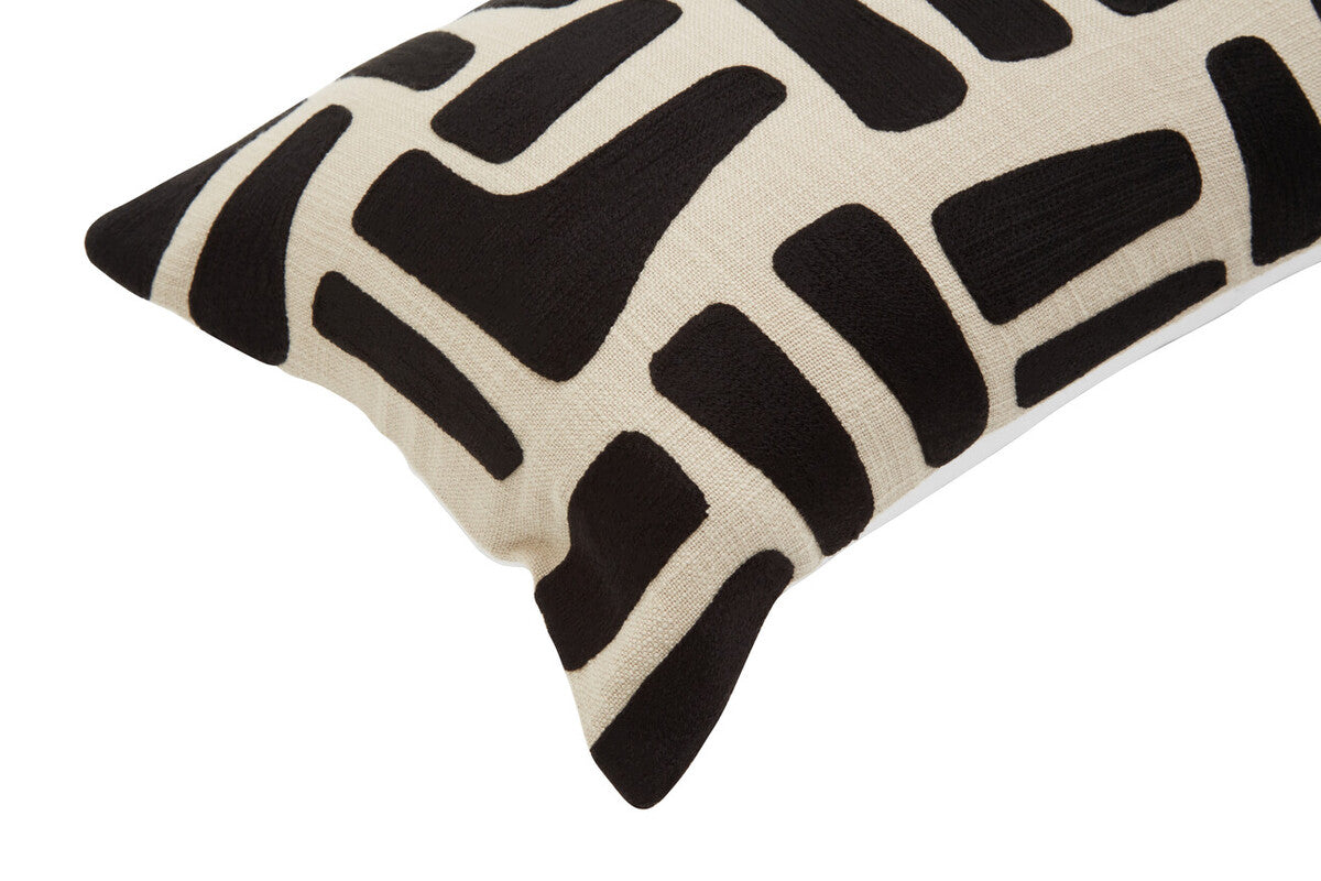 Bosie Ozella Natural And Black Rectangular Cushion