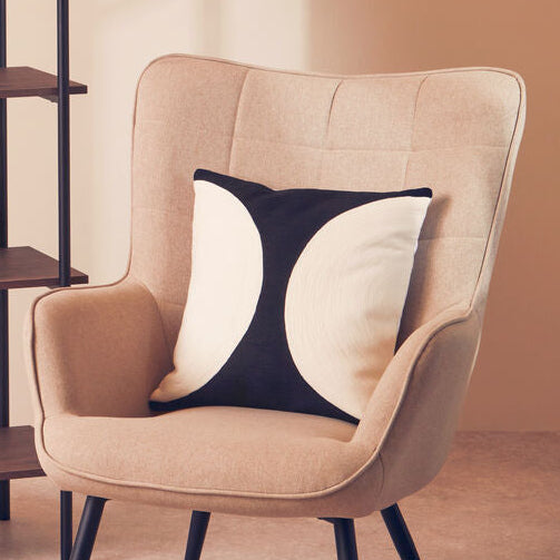 Black and White Semi Circular Design Cushion | Bosie Ozella