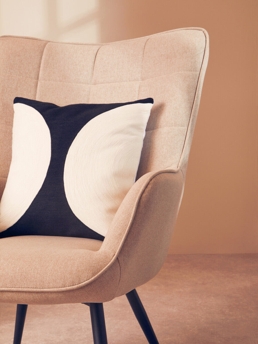 Black and White Semi Circular Design Cushion | Bosie Ozella