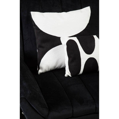 Black and White Semi Circular Design Cushion | Bosie Ozella