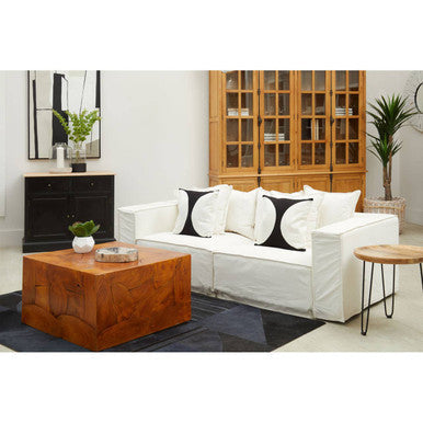 Black and White Semi Circular Design Cushion | Bosie Ozella
