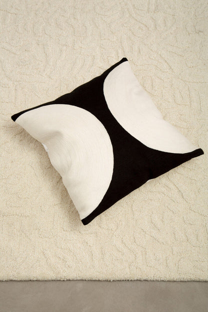 Black and White Semi Circular Design Cushion | Bosie Ozella