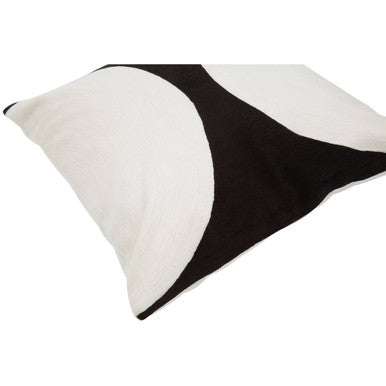 Black and White Semi Circular Design Cushion | Bosie Ozella