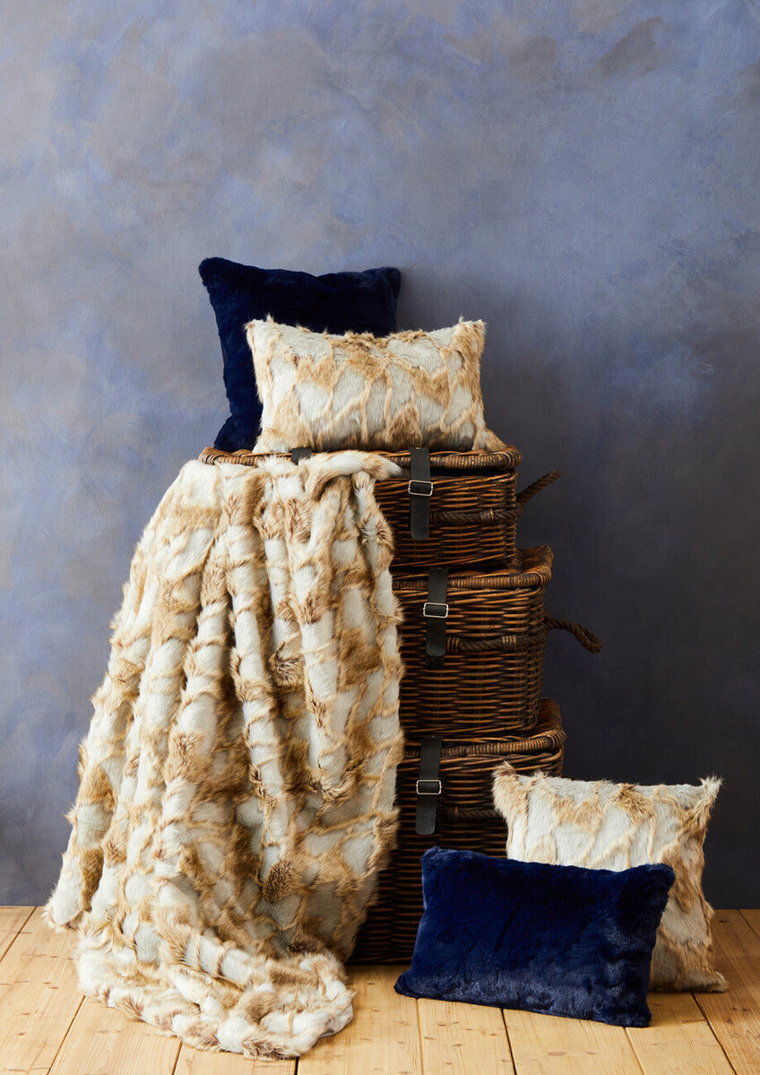 Bosie Lamina Navy Blue Square Cushion