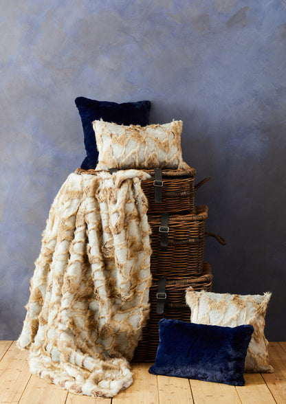 Bosie Lamina Navy Blue Square Cushion