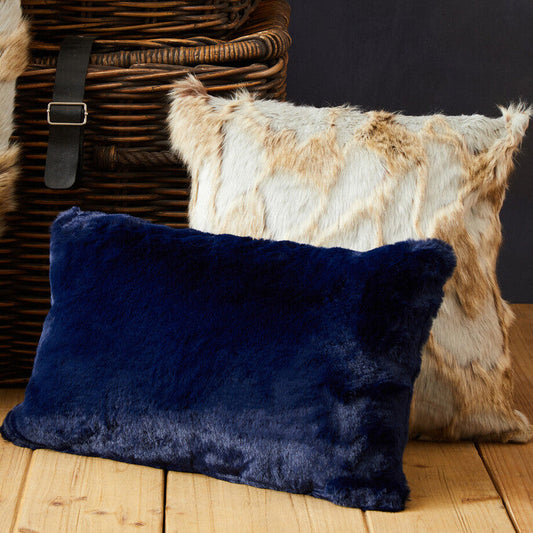 Bosie Lamina Navy Blue Rectangular Cushion