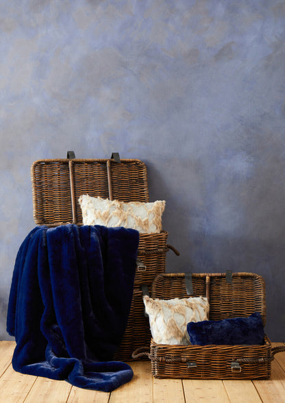 Bosie Lamina Navy Blue Rectangular Cushion