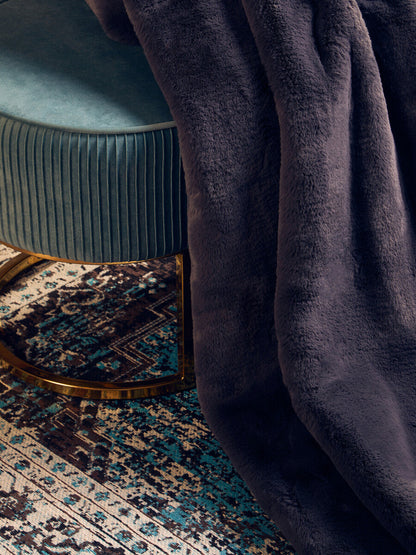 Bosie Lamina Grey Fur Throw