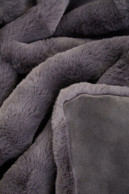 Bosie Lamina Grey Fur Throw