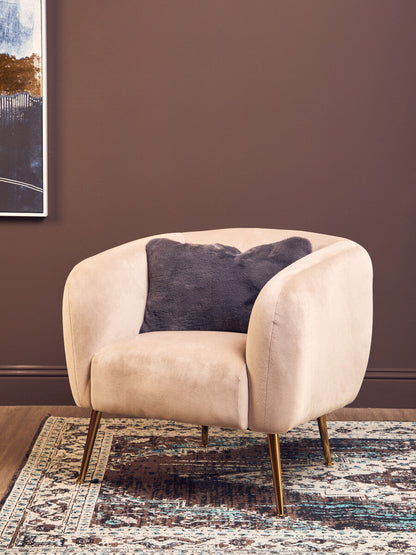 Bosie Lamina Grey Rectangular Fur Cushion