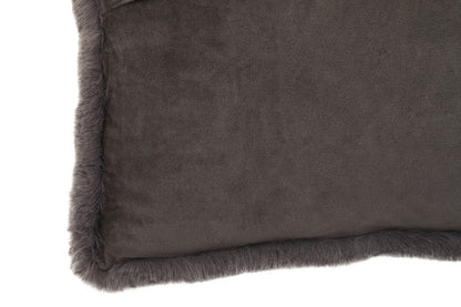 Bosie Lamina Grey Rectangular Fur Cushion