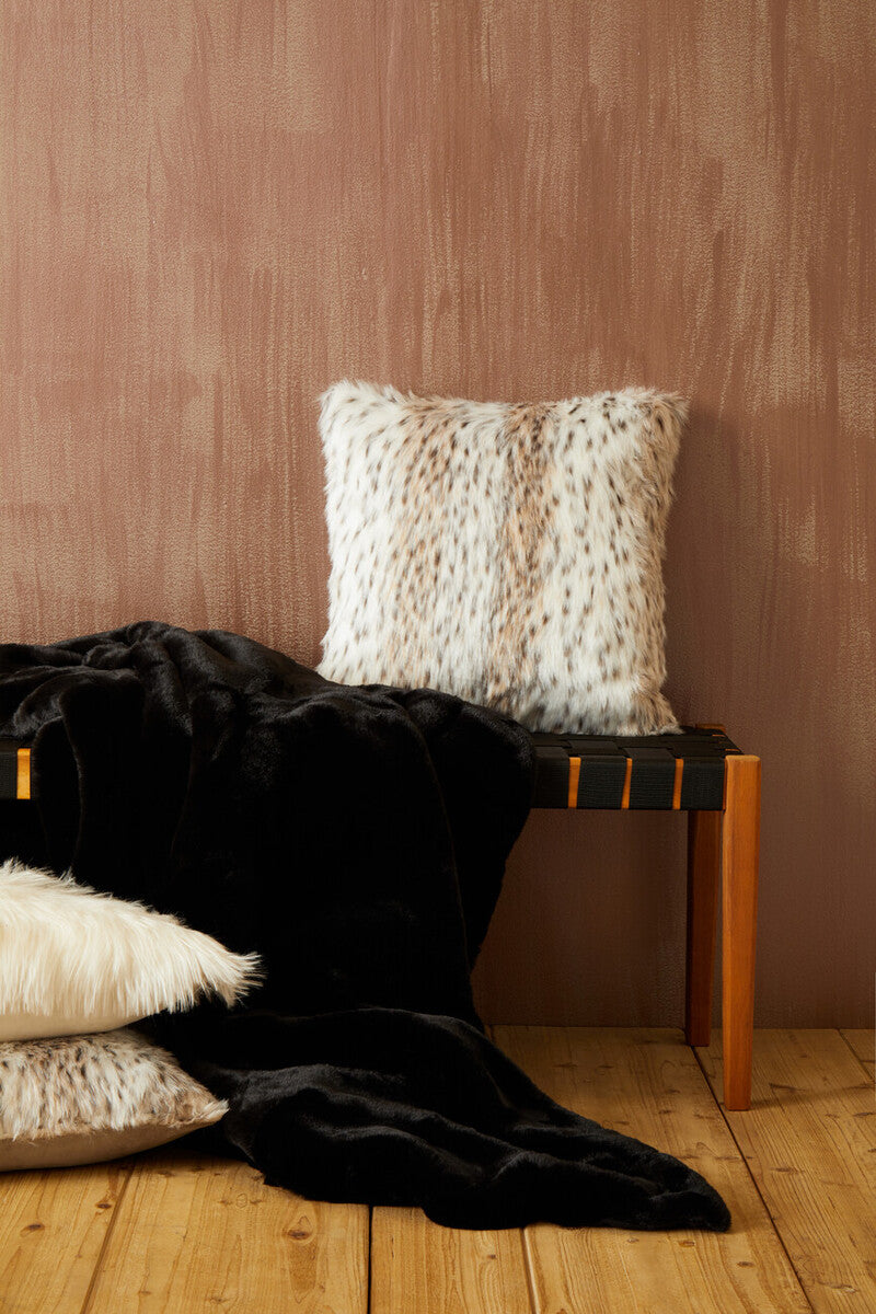 Bosie Lamina Black Fur Throw