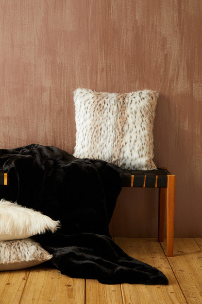 Bosie Lamina Black Fur Throw