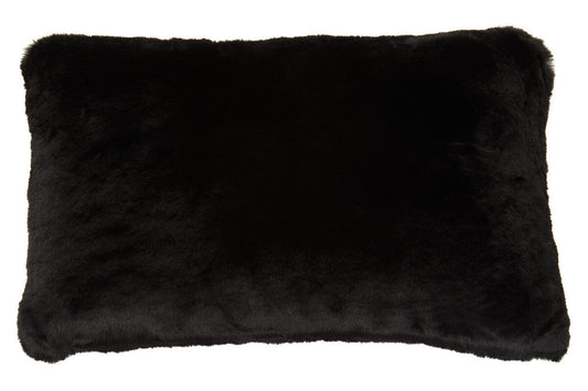 Bosie Lamina Black Rectangular Fur Cushion