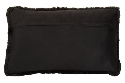 Bosie Lamina Black Rectangular Fur Cushion