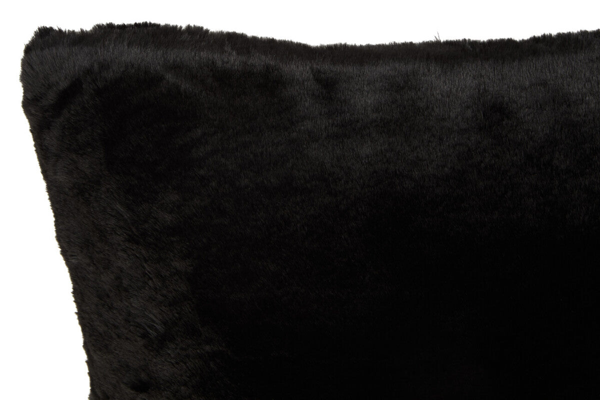 Bosie Lamina Black Rectangular Fur Cushion