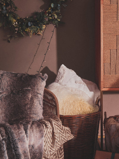 Bosie Lamina Mocha Ombre Square Fur Cushion