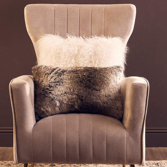 Bosie Lamina Mocha Ombre Rectangular Fur Cushion