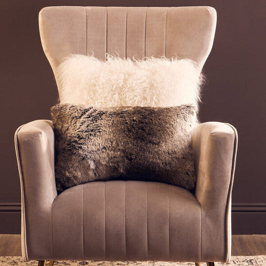 Bosie Lamina Mocha Ombre Rectangular Fur Cushion