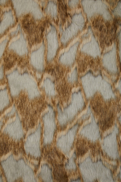 Bosie Lamina Grey And Natural Fur Throw