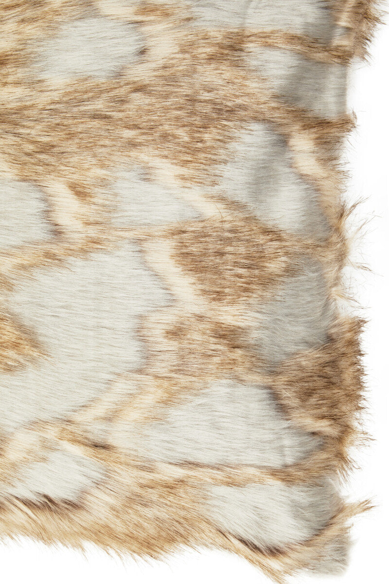 Bosie Lamina Grey And Natural Square Fur Cushion