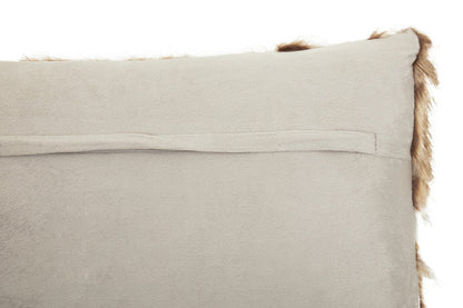 Bosie Lamina Grey And Natural Fur Cushion
