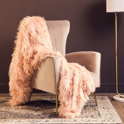 Bosie Pink Faux Fur Throw | Lamina