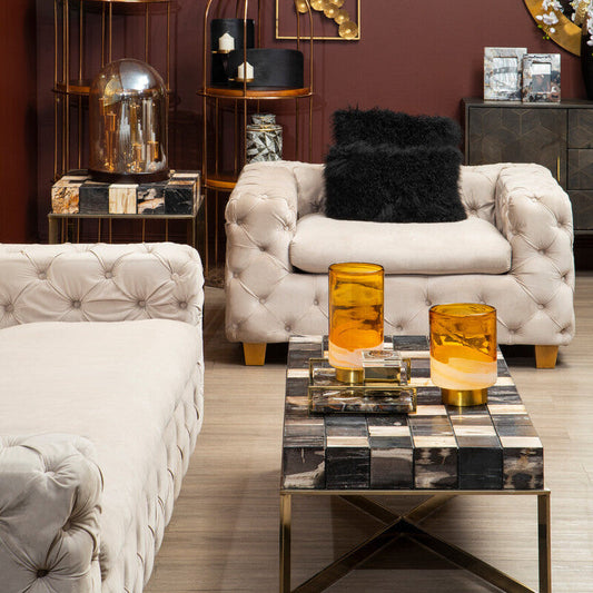 Bosie Real Mongolian Fur Black Square Cushion