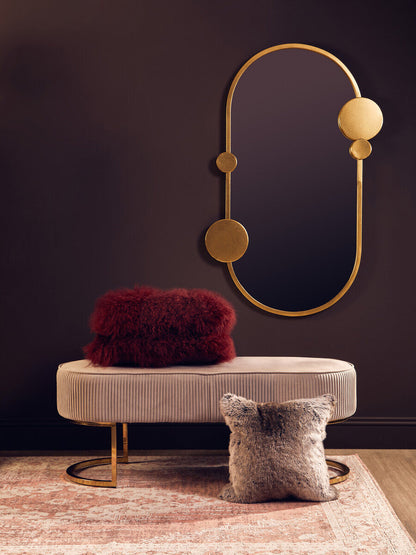 Bosie Real Mongolian Fur Maroon Square Cushion