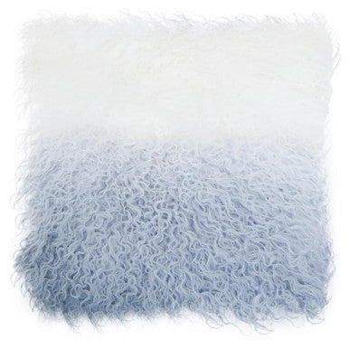 Bosie Real Mongolian Fur Grey Ombre Square Cushion