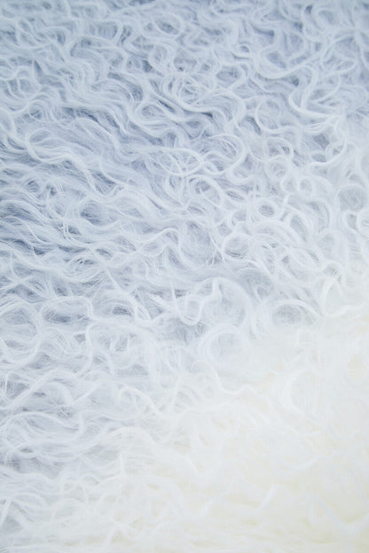 Bosie Real Mongolian Fur Grey Ombre Square Cushion