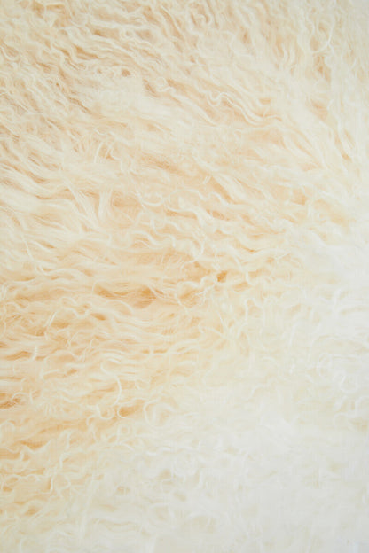 Bosie Real Mongolian Fur Natural Ombre Square Cushion