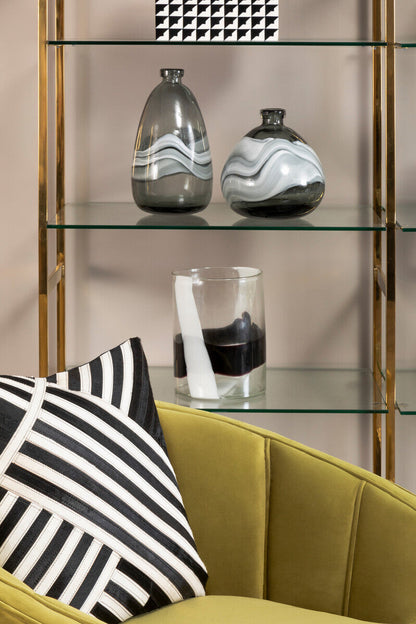 Bosie Safira Black and White Hair on Leather Cushion