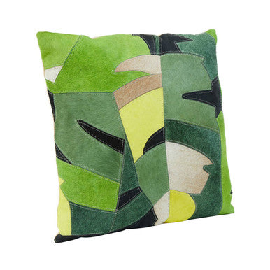 Bosie Safira Botanical Hair on Leather Cushion
