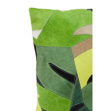 Bosie Safira Botanical Hair on Leather Cushion