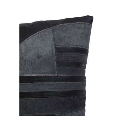 Bosie Safira Black And Grey Hair on Leather Cushion