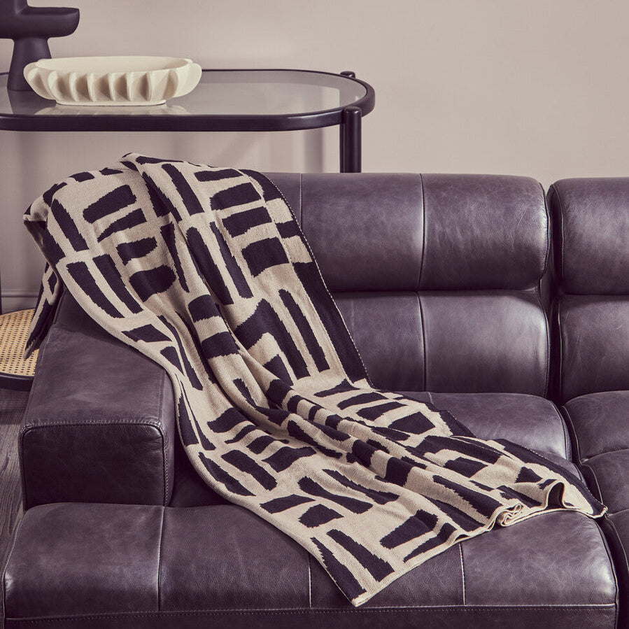 Bosie Ozella Natural And Black Throw