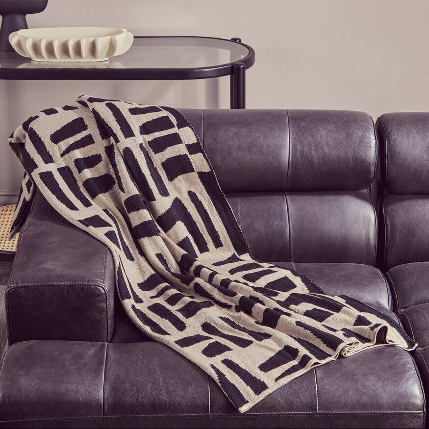 Bosie Ozella Natural And Black Throw