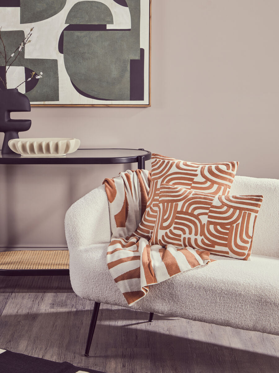 Natural and Terracotta Throw | Bosie Ozella
