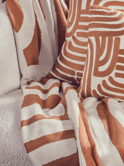 Bosie Ozella Natural And Terracotta Throw
