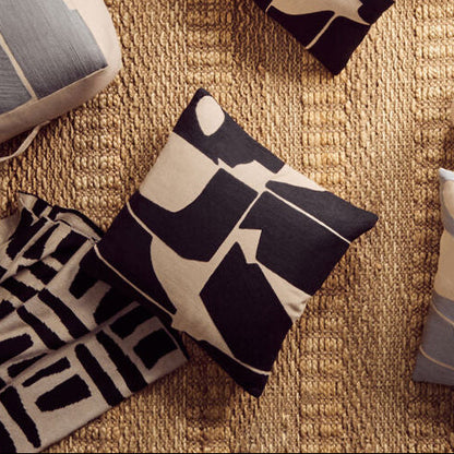 Black and Natural Square Cushion | Bosie Ozella