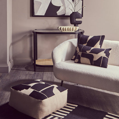Bosie Ozella Natural And Black Square Floor Cushion