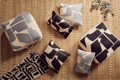 Bosie Ozella Natural And Black Square Floor Cushion